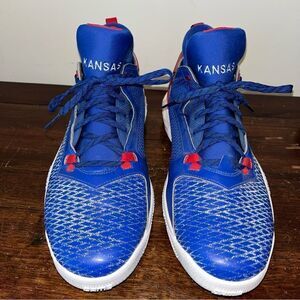 Adidas Kansas Jayhawks Team Issued Blue White Damian Lillard 2 Basketball Shoes